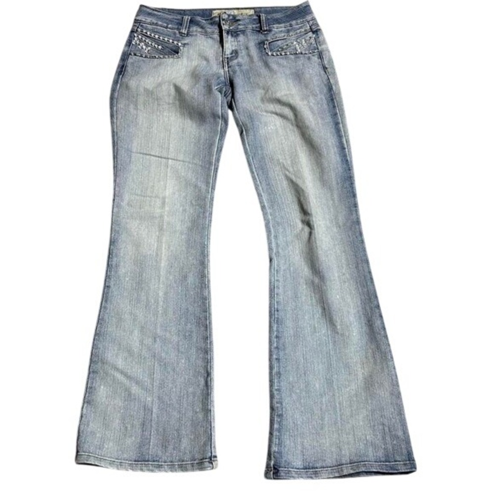 Candie's Y2K Flare Jeans Light Wash Bedazzled Size‎ 1 30x31